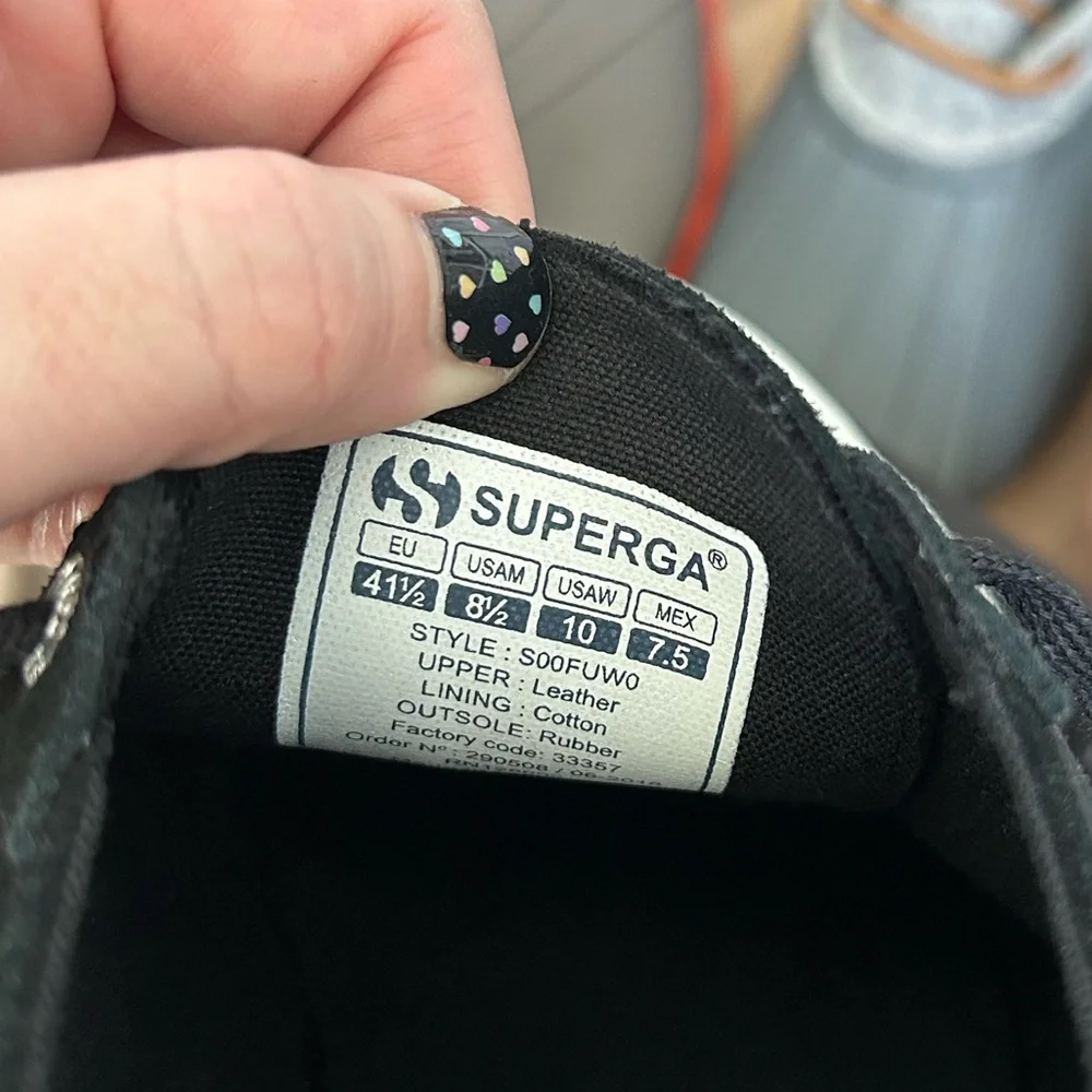 Black Superga 2750 Cotu Classic 2 Women Size 10 - Picture 7 of 7